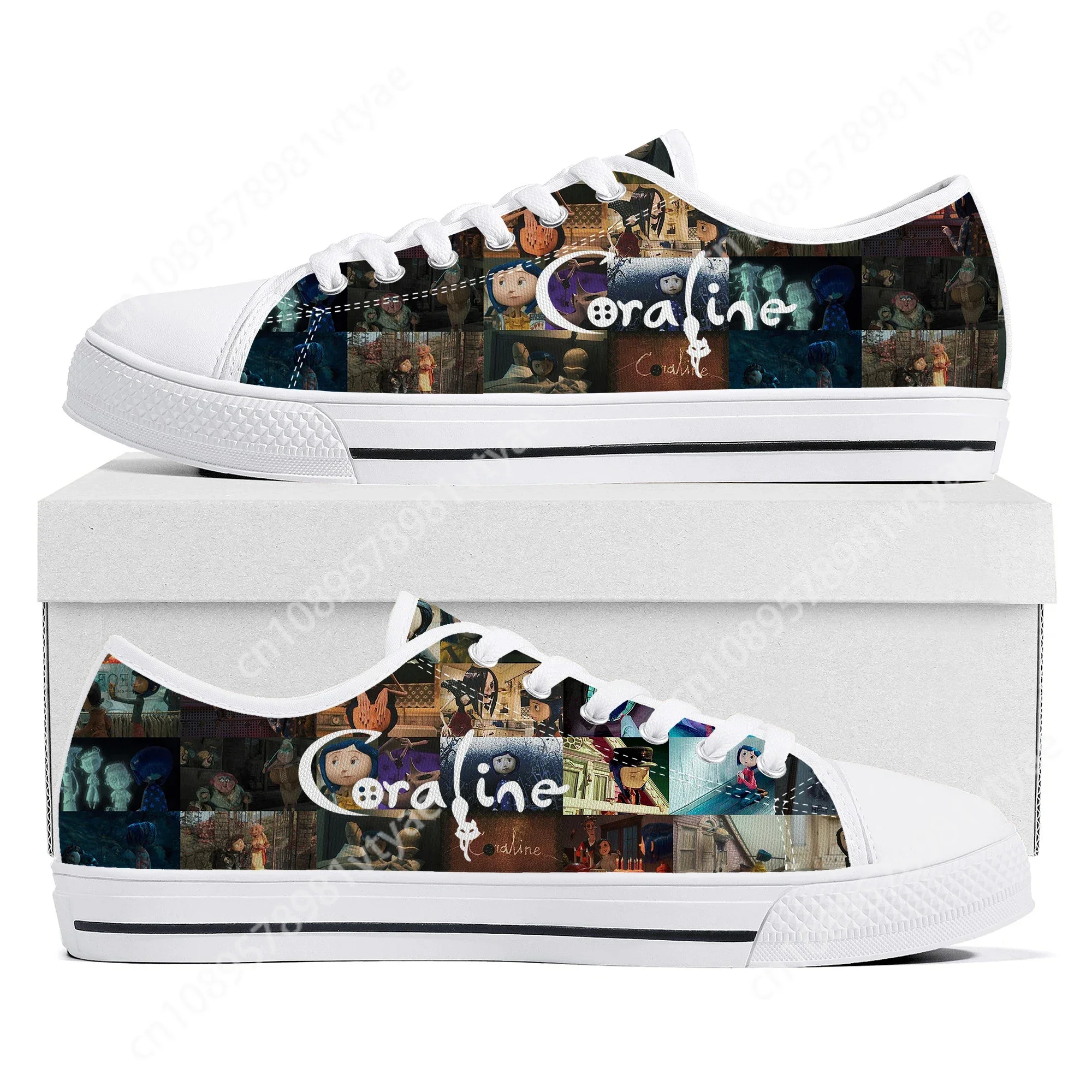 

Coraline The Secret Door Low Top Sneakers Womens Mens Teenager High Quality Fashion Canvas Sneaker Couple Custom Built Shoes