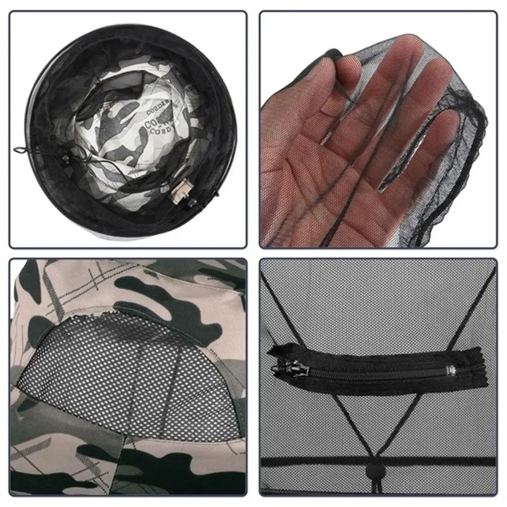 Summer Insect Bee Protection Hidden Net Mesh Foldable Fishing Cap Outdoor Sunscreen Repellent Protection Mosquito Hat