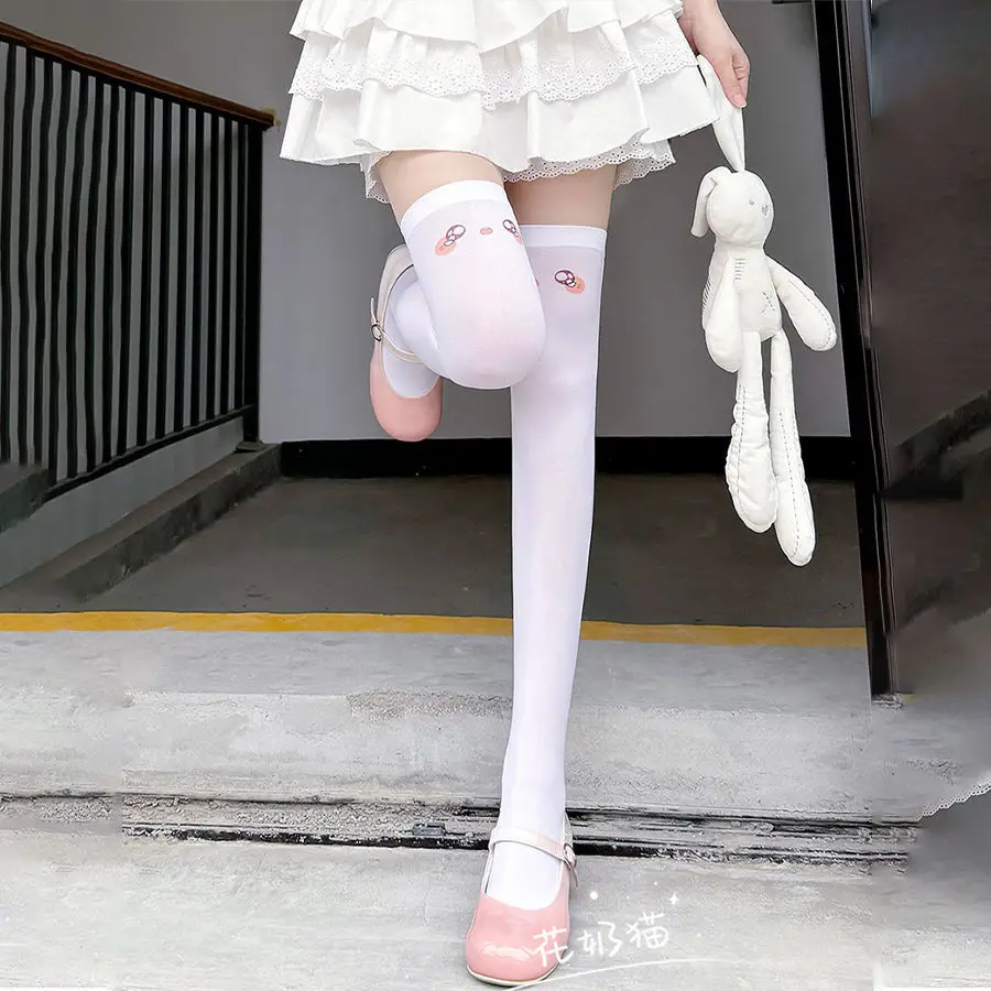 اليابانية لطيف Kawaii القط باو الفخذ الجوارب طباعة الجوارب الطويلة JK التعبير فوق الركبة الفخذ العليا جوارب اليابانية تأثيري الجوارب