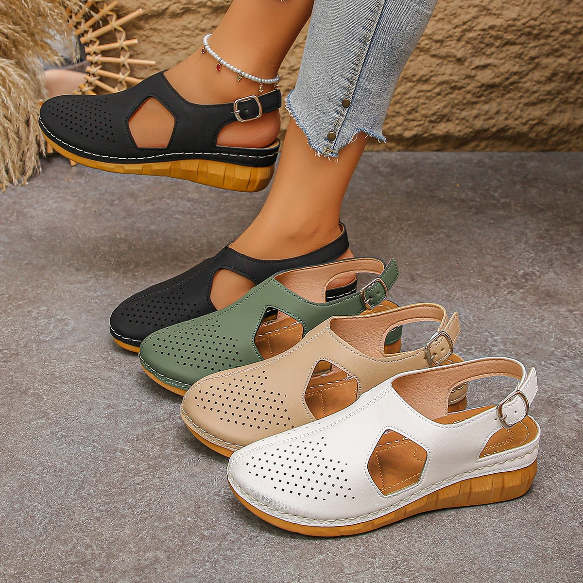 Crossfit Ladies - Large Size Women's Pure Color Sandals