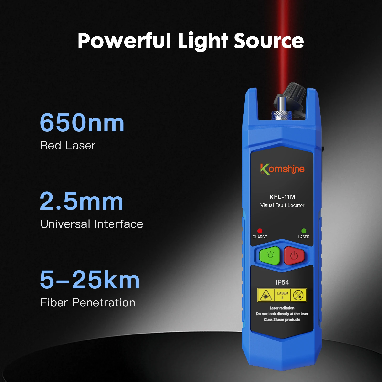Komshine FTTx Fiber Optic Tools KFL-11M Visual Fault Locator,Red Laser, Fiber Optic Power Meter KPM-11M for Fiber Cable Tester