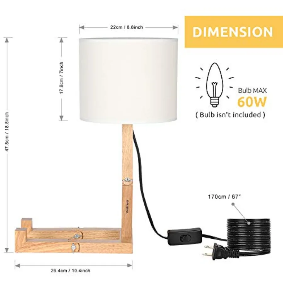 Cute Desk Lamp - Creative Table Lamp with Wood Base Changeable Shape Desk Lamp for Bedroom Study Office Room