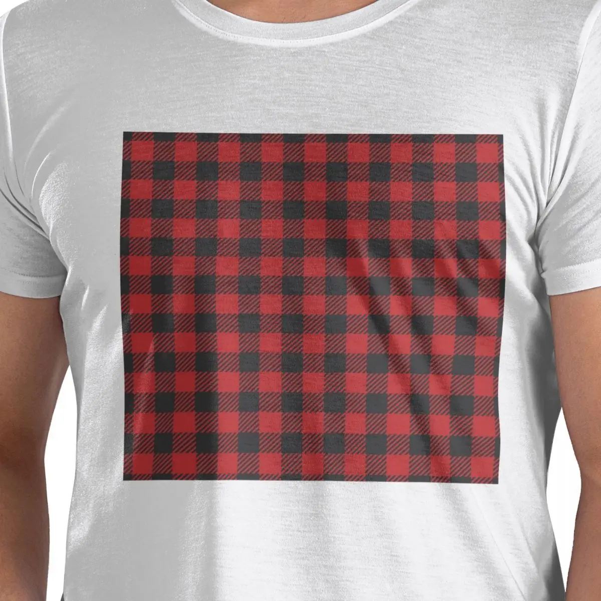 

Красная и черная футболка из 100% хлопка с бесшовным узором, мужские футболки большого размера, мужские футболки с круглым вырезом и коротким рукавом, S-6XL