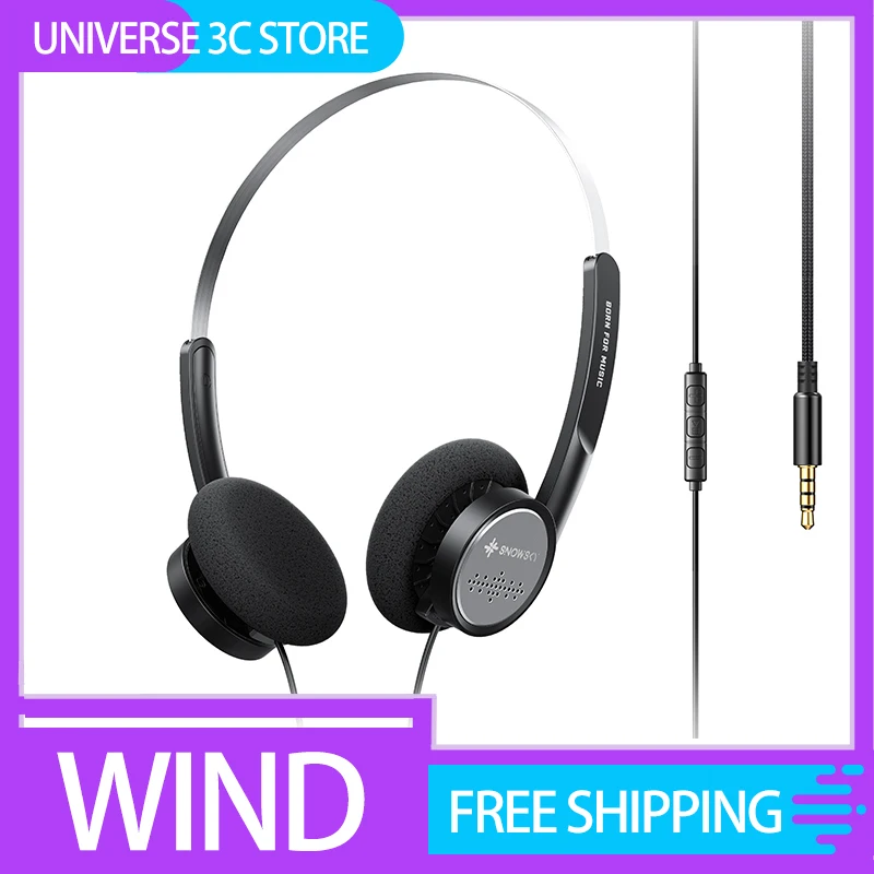 

Fiio SnowSky WIND wired Headphone Retro 40mm Dynamic Lightweight HIFI fiio 32Ω earphone Custom for accessory gift