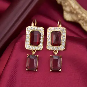 6 最佳銷售 酒紅色耳環 - №5