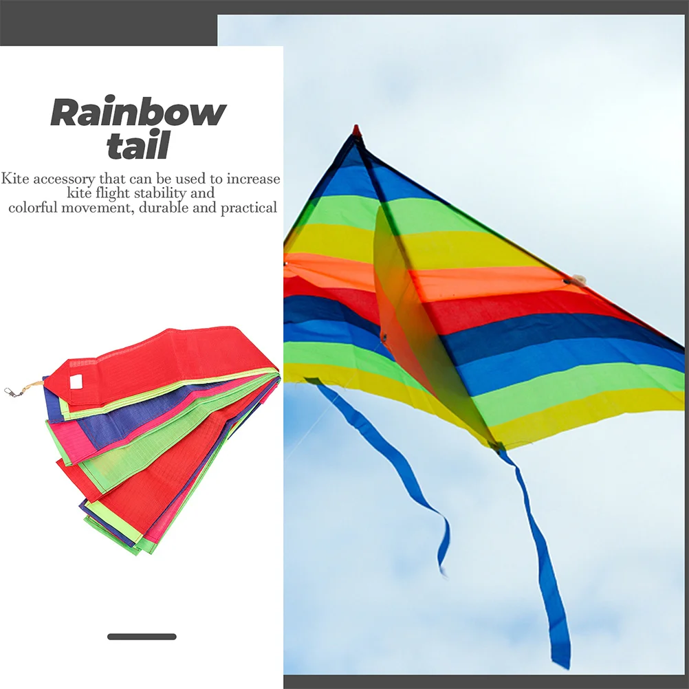 2 Peças de Fita Colorida para Cauda de Pipa, Acessórios Decorativos para Voo ao Ar Livre, Kit de Caudas Tubulares Reutilizáveis e Divertidas
