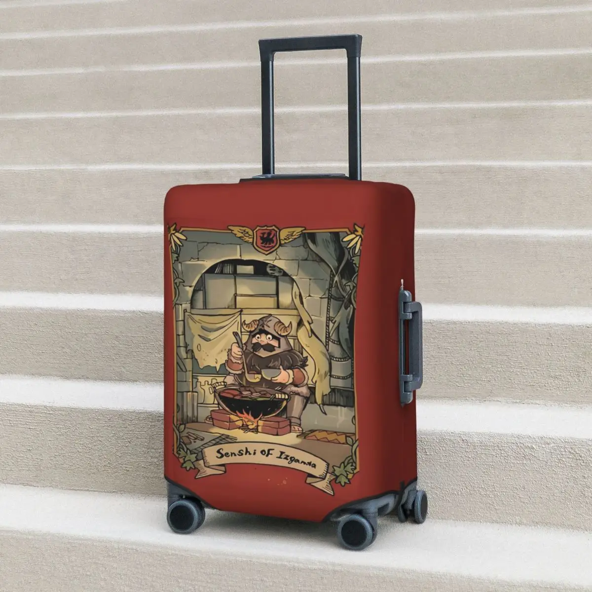 

Dungeon Meshi Delicious In Dungeon Senshi Кулинарный чехол для чемодана, защитные эластичные защитные чехлы для багажа для путешествий 18-32 дюймов