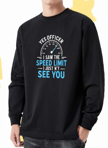 

T shirt men autumn Sports Gym Long sleeves Graphic tee Speed Limit Anime Harajuku Printed t shirt 90s vintage clothe High Street