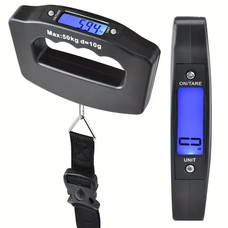 

Digital Luggage Scale 50Kg/110Lb, Portable Handheld Scale with Backlight, Tare Function, 4 Units (G/Kg/Oz/Lb) – Perfect for Travel