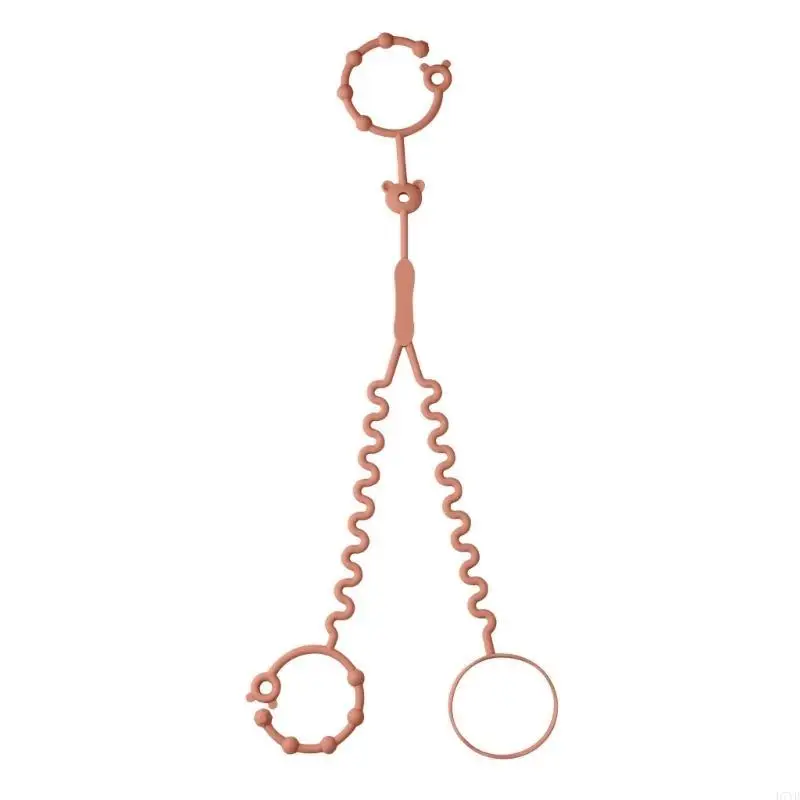 D7YD Trẻ Sơ Sinh Miếng Dán Đồ Chơi Dây Cốc Silicon Kẹp Dây Xích Bình Sữa Cho Xe Đẩy