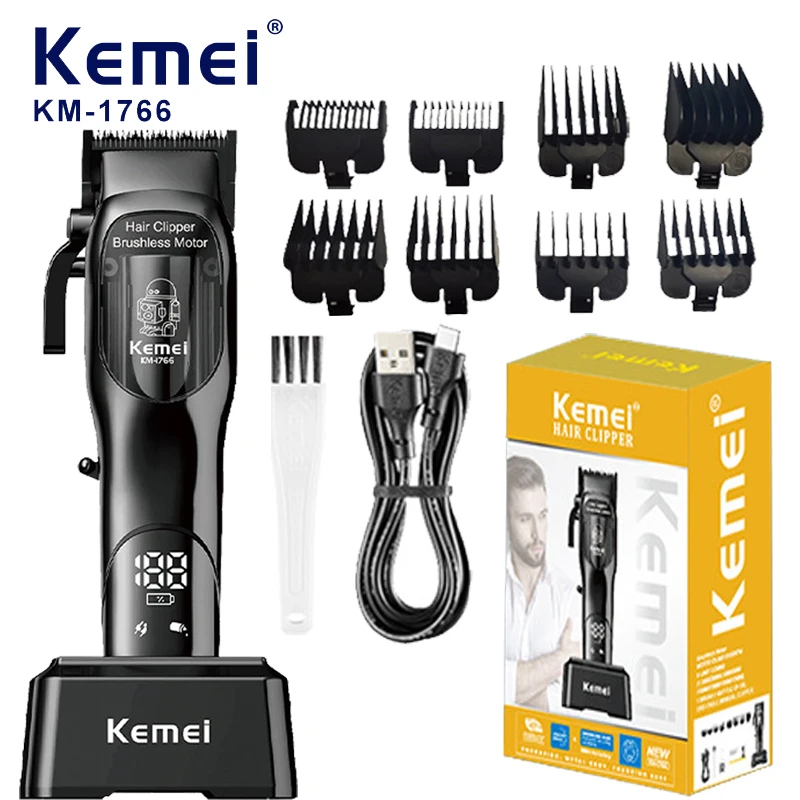 

Kemei Hair Clippers for Men Beard Trimmer Professional Barber Clippers with LCD Display Rechargeable Clippers for Hair Cutting