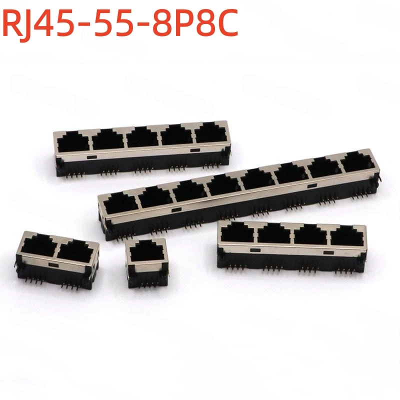RJ45 Network port, Horizontal network socket, 55-8P8C, Half-shielded, Single port