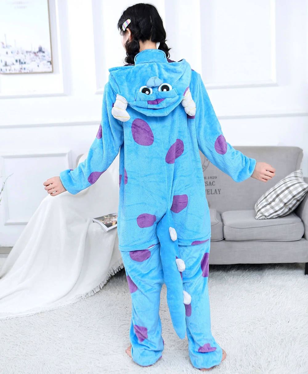 Halloween tutina Animal Kigurumi pigiama Set Adult Kids Pijama Cartoon tuta Fleece Sleepwear Christmas Party Costume Cosplay