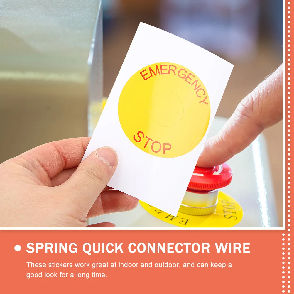 10 Pcs Emergency Stop Label Decals Equipment for Sticker Caution Stickers Signs PVC Shut-off