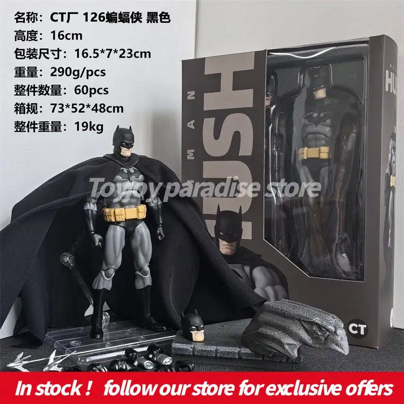 

In Stock Batman Hush Black Ver. 1/12 Scale Articulated Action Figure Movable Joints Collectible Model Toy With Fabric Cape