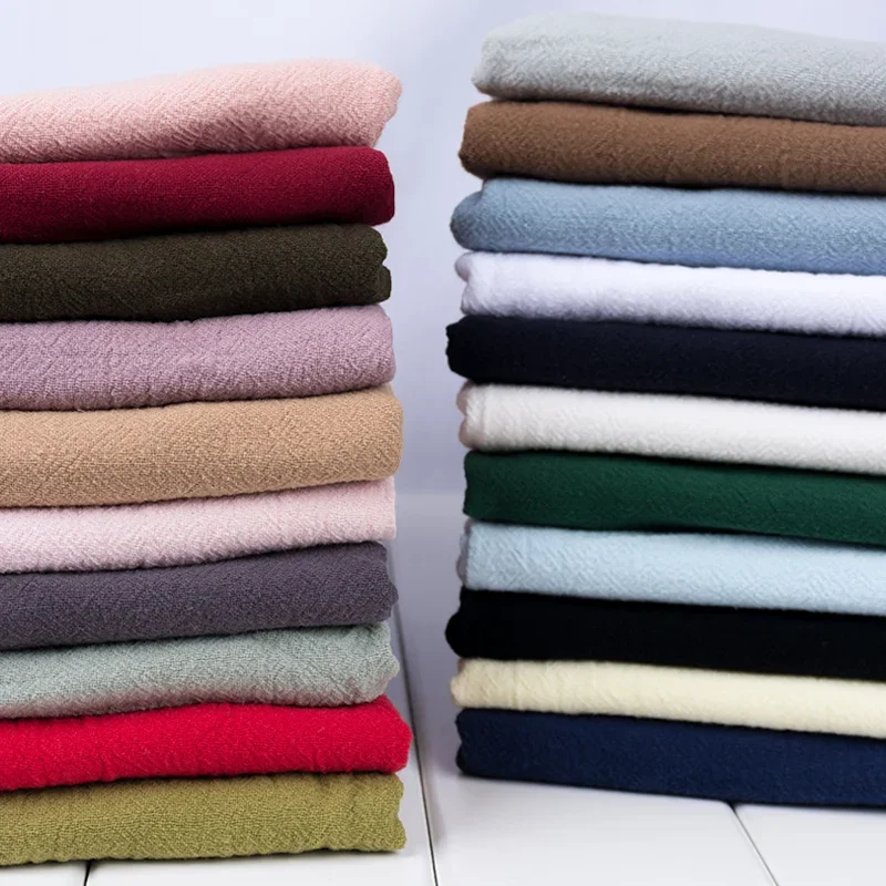 Solid Color Washed Cotton Linen Cloth, Soft Fabric, DIY Dress Robes, Make Spring and Autumn Clothing, 130cm x 50cm, 210g per m