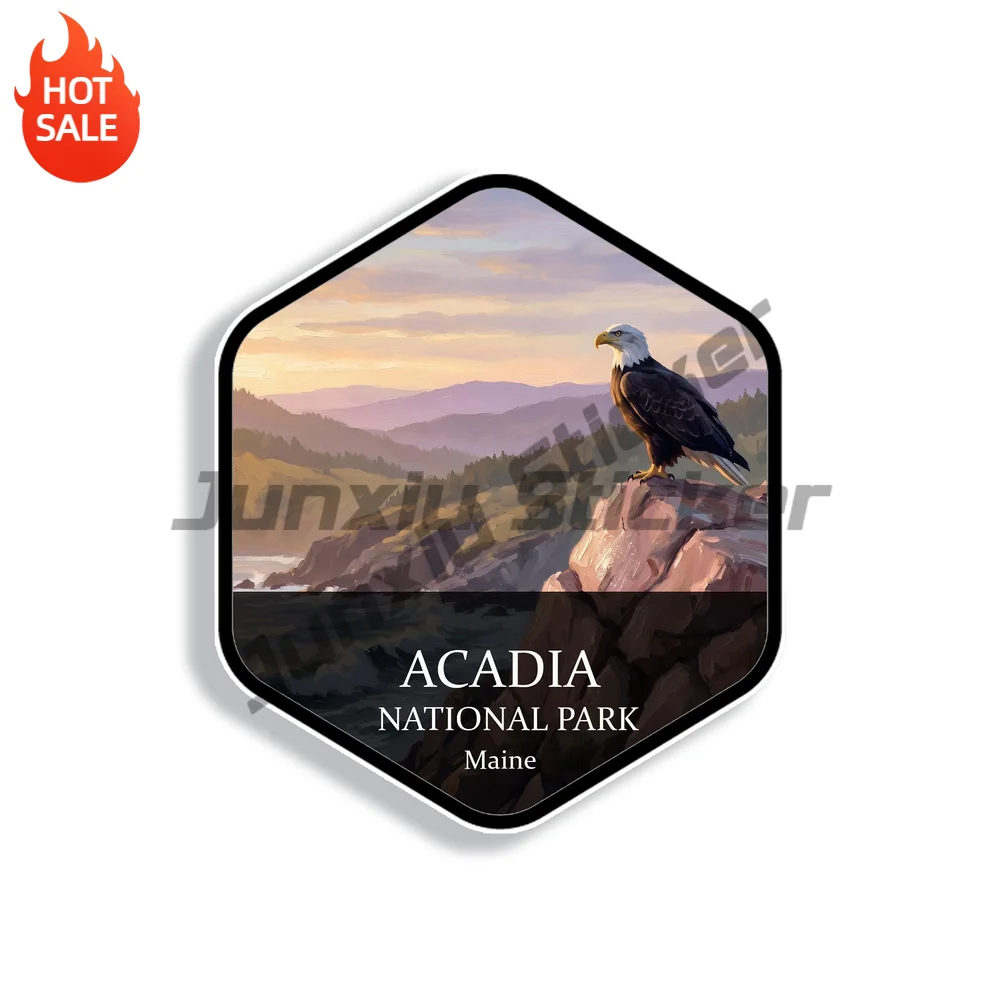 Acadia National Park Maine Vinyl Car Sticker Decal for Car Window and Water Bottle Outdoor Adventure Decor