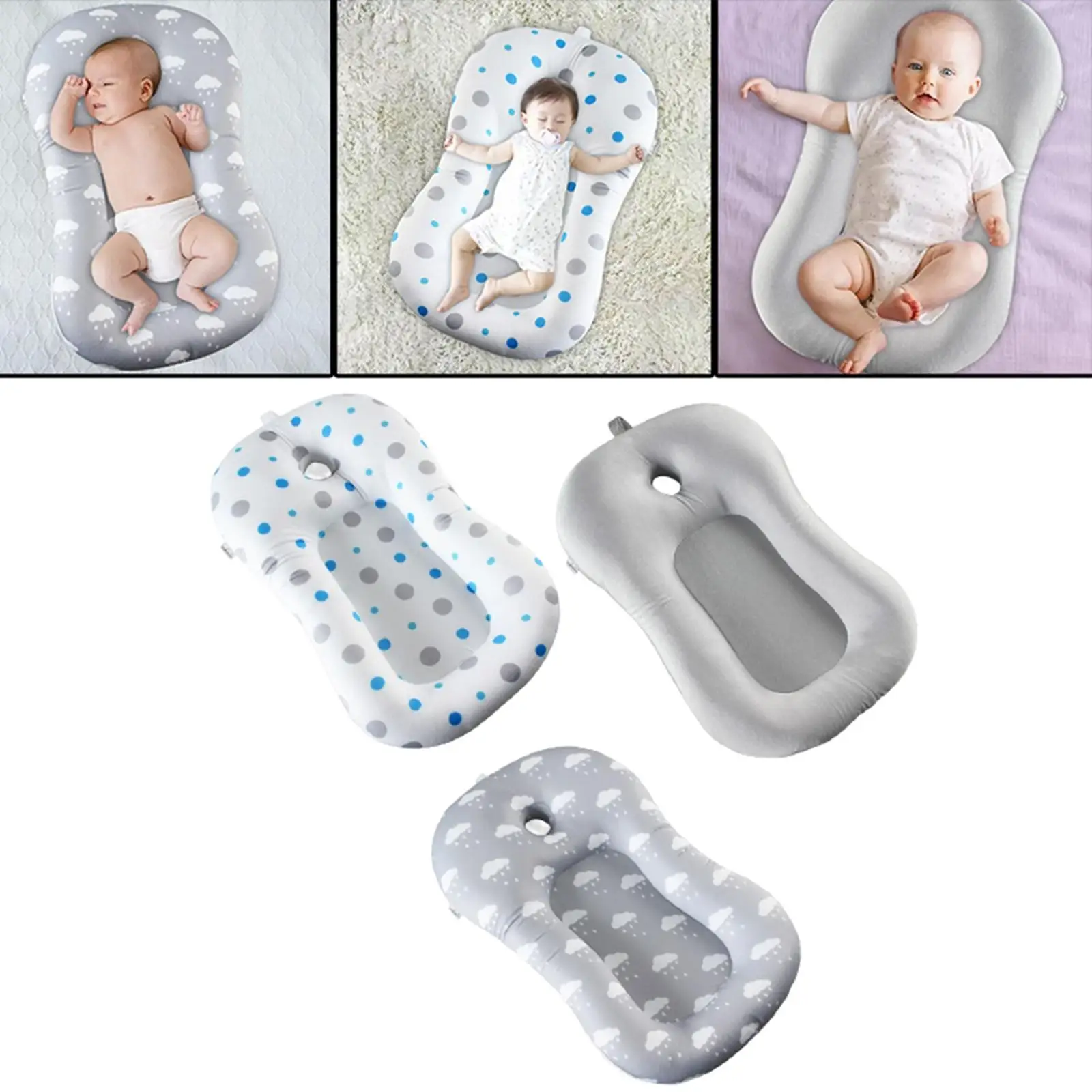 Babybadmat, ademend Comfortabel haakontwerp Badmat Babybadkussen