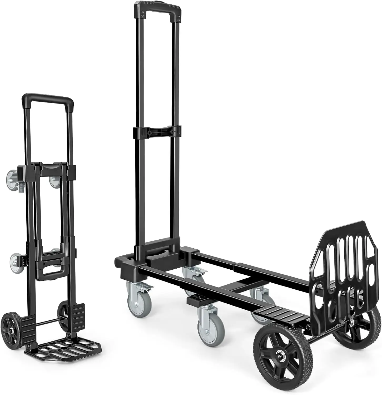 

3-in-1 Convertible Hand Truck Dolly, Heavy Duty 600LBS Cart with Adjustable Handle & Wheels for Home Office School