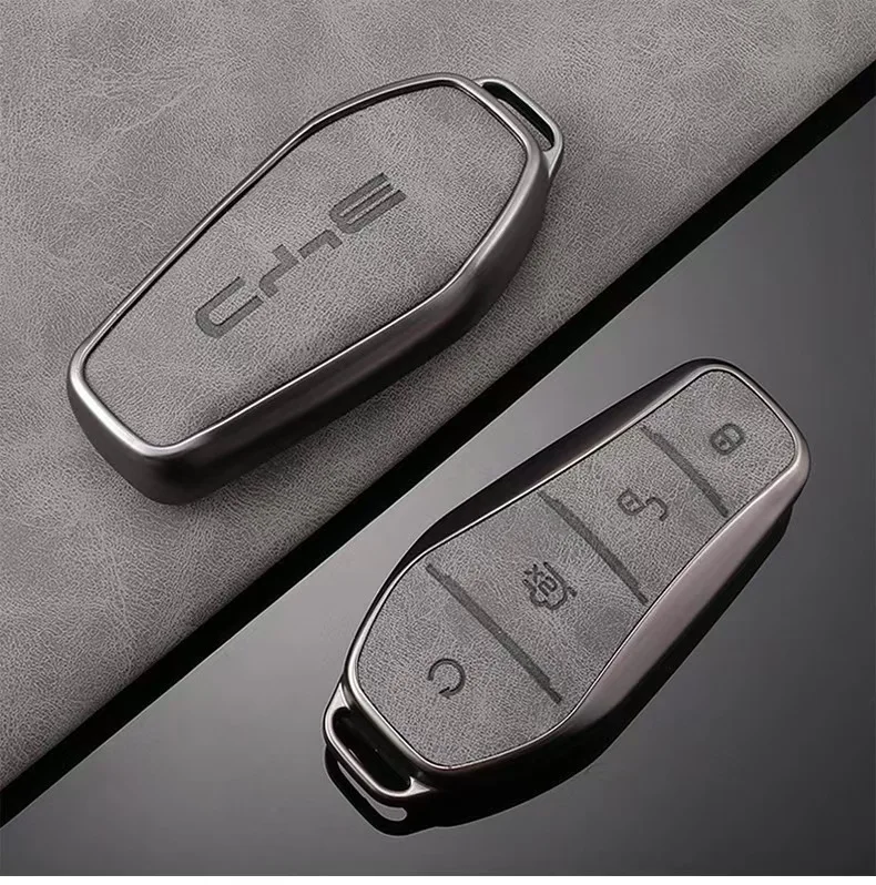 Auto-Schlüsselhülle aus TPU-Leder mit Kette für BYD Song Plus Atto 3 Han EV Tang DM Qin Seal Dolphin Yuan – Schutz und Auto-Styling – Detail 4