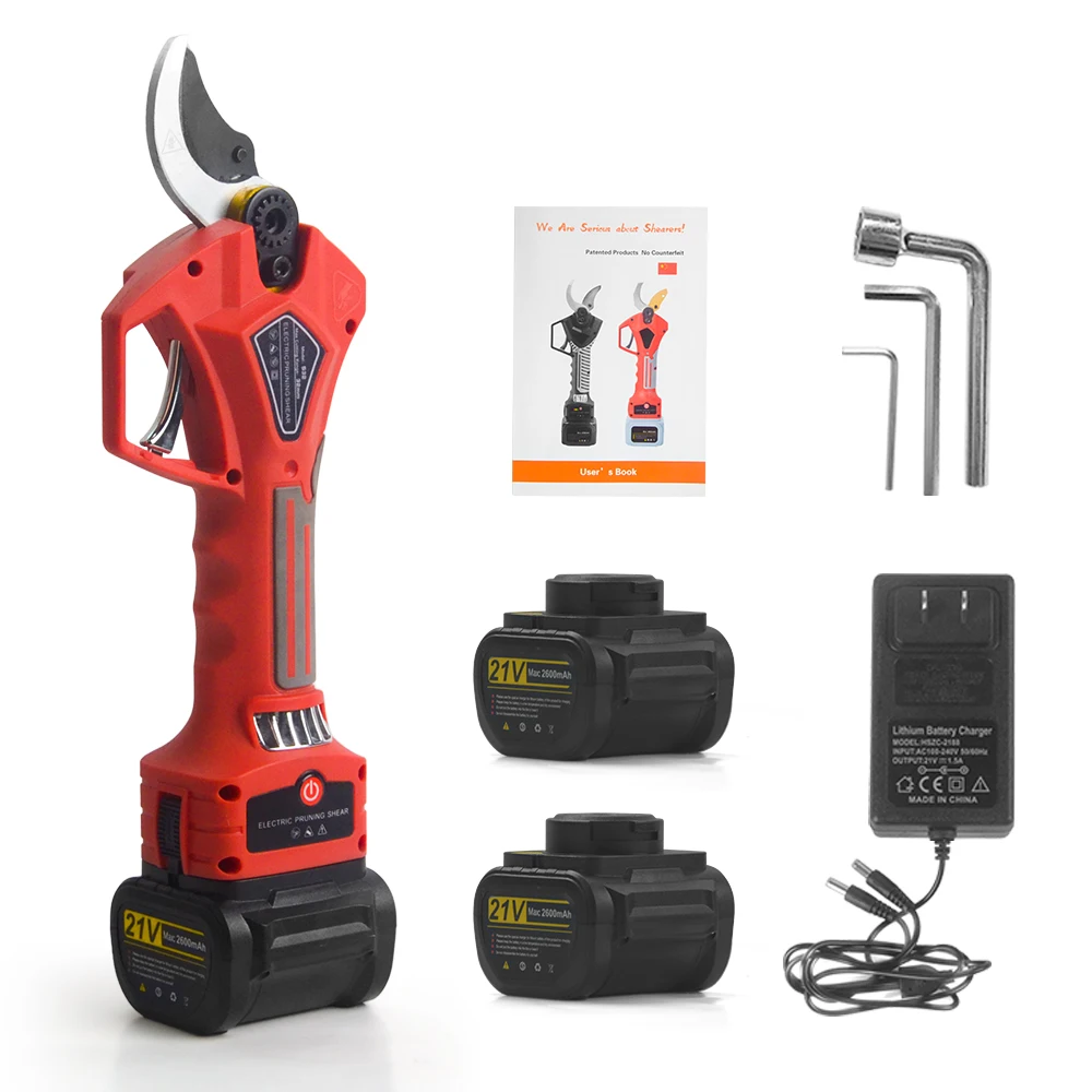 21V 1.3Inch (32MM) Cutting Diameter Electric Pruner Battery Powered, Professional Cordless Pruning Shears Electric Scissors