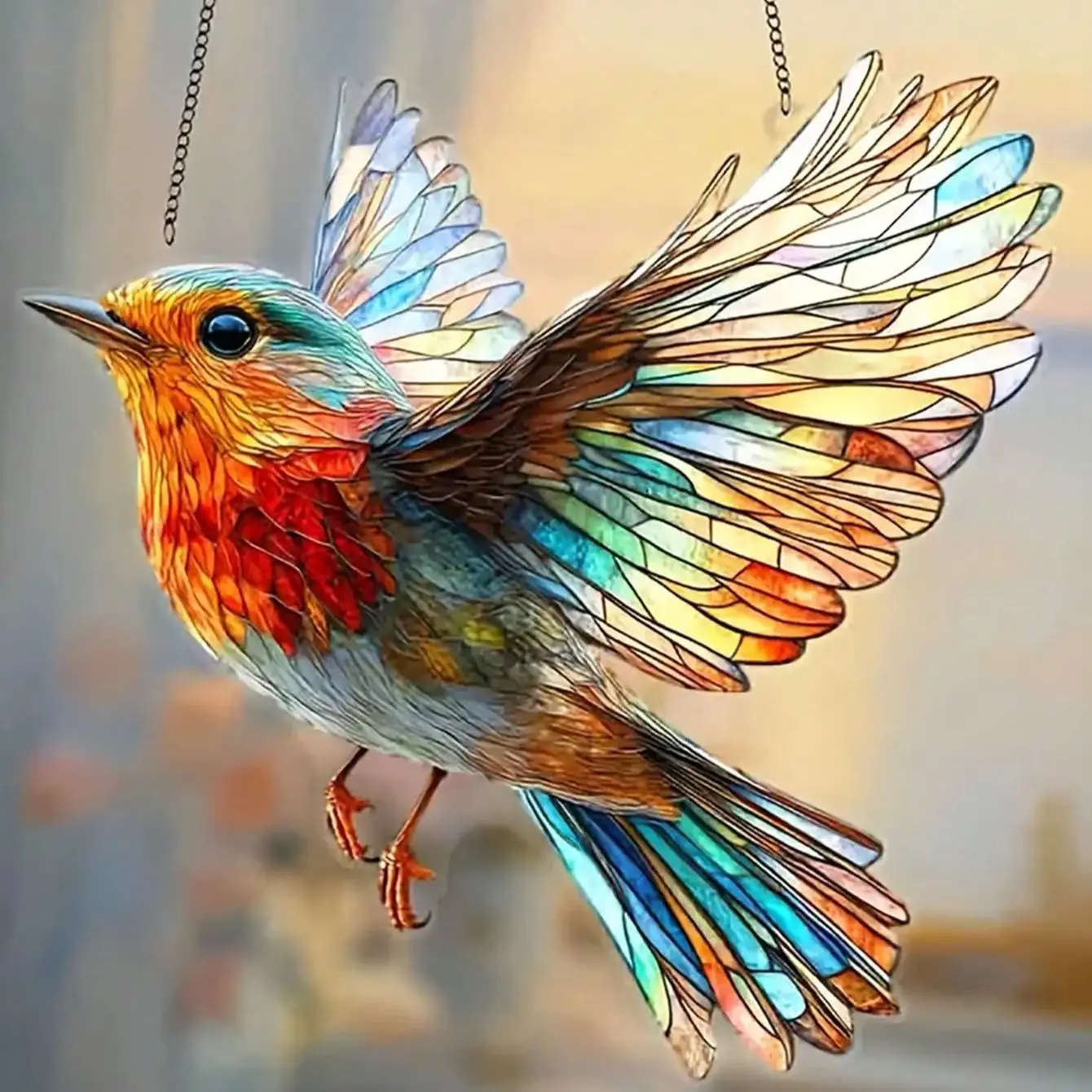 1 unidad de encantador colgante decorativo de cardenales para exteriores, regalo para entusiastas de los animales, decoración para fiestas de inauguración de casas, decoración para jardín, decoración para oficina