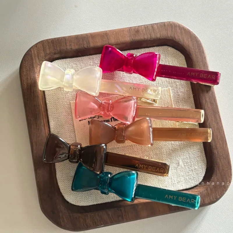 Jelly colored texture acetate butterfly hairclip edgeclip sideclip broken hair clip bangsclip duckbillclip hairaccessory