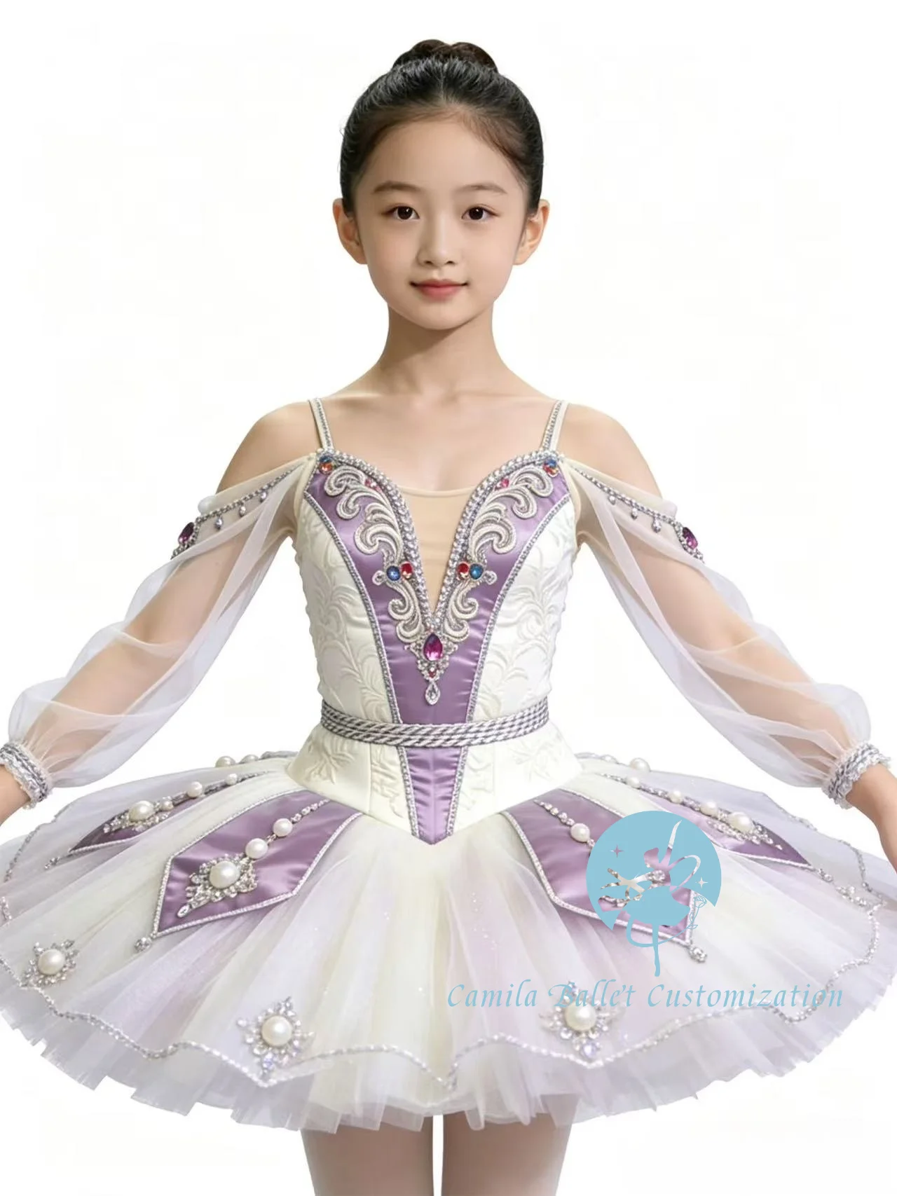 

Элитная новая индивидуальная юбка-туту для балетных выступлений и соревнований в стиле «Спящая красавица» для взрослых и детей.