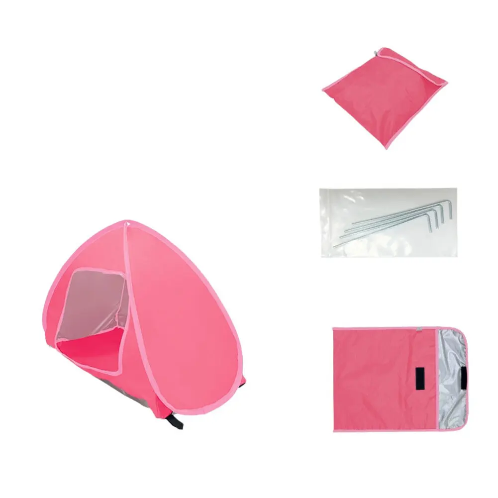 

Dog Beach Tent Sun Shelter Popup Pet Tent Silver-Coated Polyester Taffeta Sapphire Blue/Carmine Red UV Protection For Small Pet
