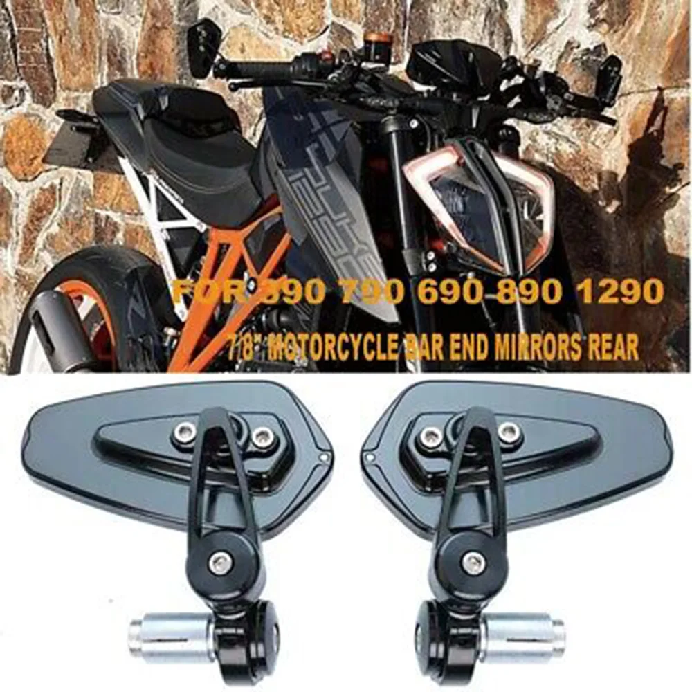 

7/8" Motorcycle Handle Bar End Rearview Side Mirrors For Honda Suzuki Yamaha BMW