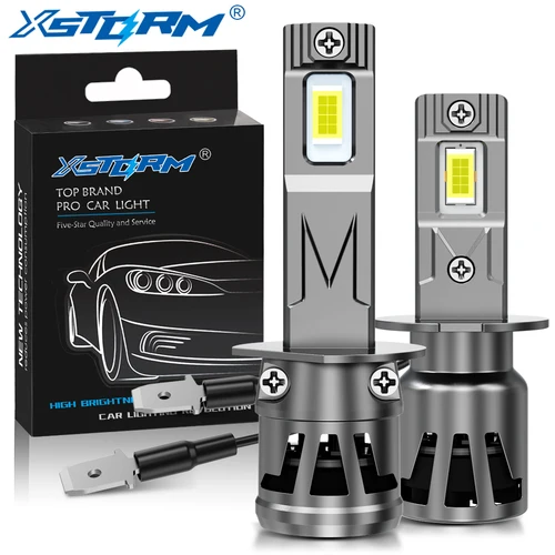 Imagen 1 del producto XSTORM H1 H3 H7 H11 bombillas LED para faros de coche HB3 9005 HB4 9006 para faros de coche, faros antiniebla para automóvil Turbo, 6500K, 12V