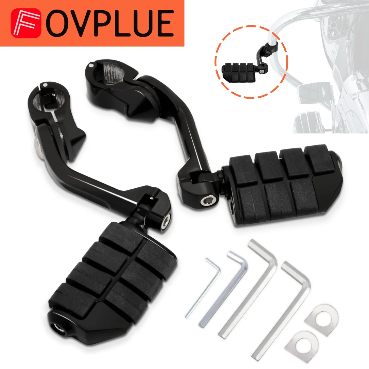 1,25" Highway Pegs Motorrad Zubehör für Harley Touring Electra Road King Street Glide 1-1/4" Motor Guard Bars Fußstützen