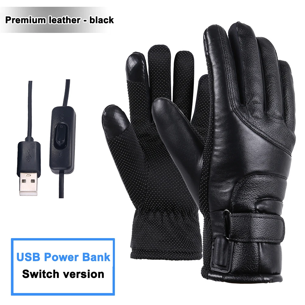 

USB Electric Heated Gloves Men Women Hand Warmer Touch Screen Heating Gloves Windproof Constant Temperature for Skiing Riding