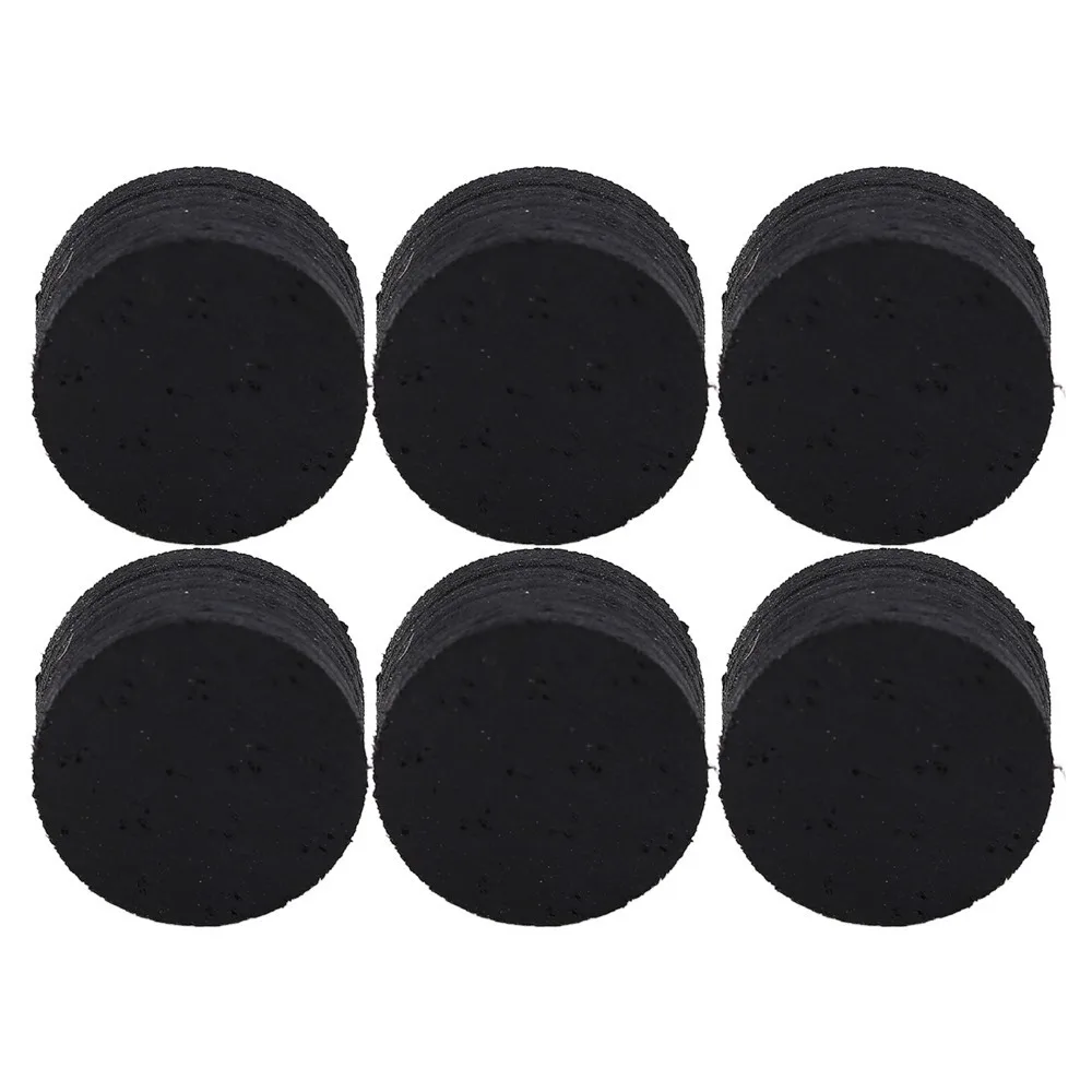 

6pcs Multiple Layer Pool Cue Tips 14mm Laminated Snooker Stick Tip Faux Leather Glue-on Billiard Cue Tips Pool Cues