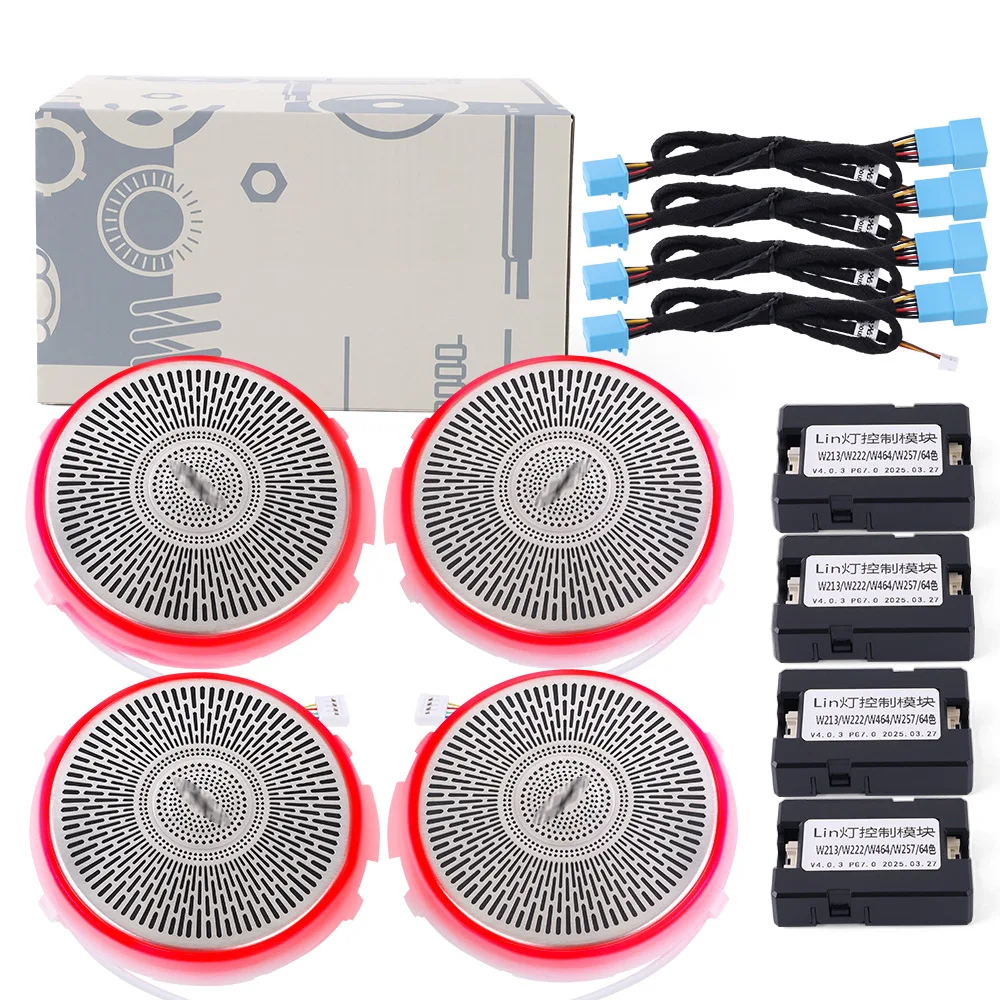 

Светодиодные окружающие освещение для Mercedes Benz C-Class GLC W205 19-21 X253 20-23 E-Class W213 16-23 Крышка динамика Рог Край освещения