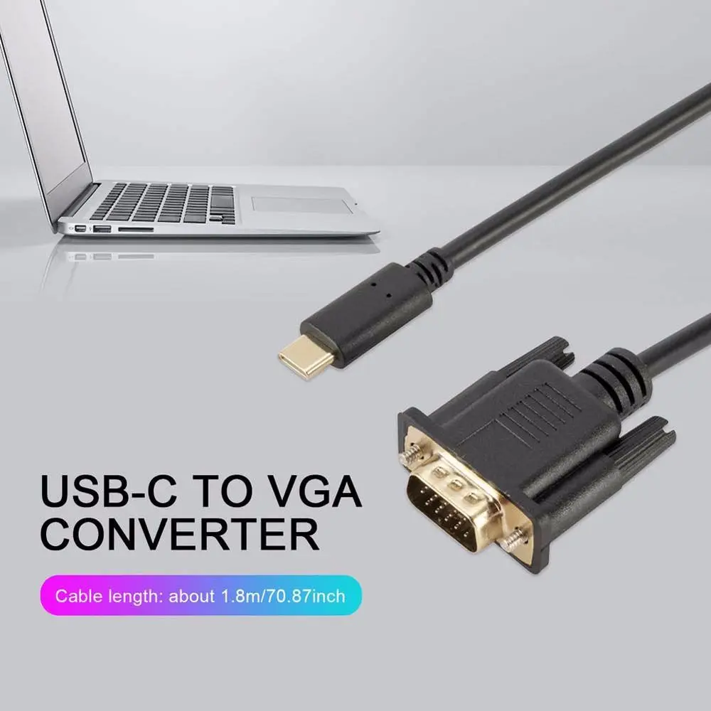 Cable USB Hubs Computer Accessories USB C to VGA Converter USB 3.1 to VGA Cable USB C To VGA Adapter Type C to VGA Cable