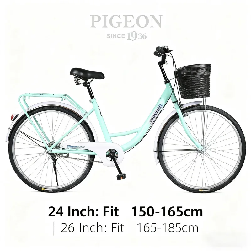 

Feige Brand Adult Unisex Commuter Bike Lightweight Green Black Edition Elegant Office Commuting Bicycle for Adults And Students