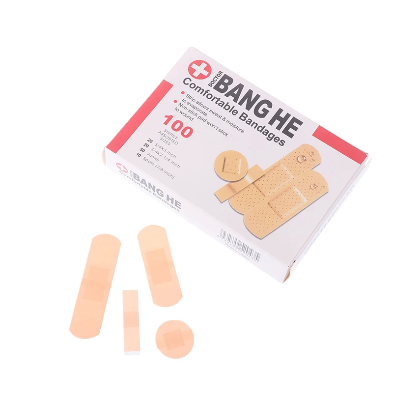 50/100 قطعة مقاوم للماء الفرقة الإيدز الضمادات الإسعافات الأولية الطبية المضادة للبكتيريا الجرح الجص 4 حجم المنزل السفر أطقم الطوارئ