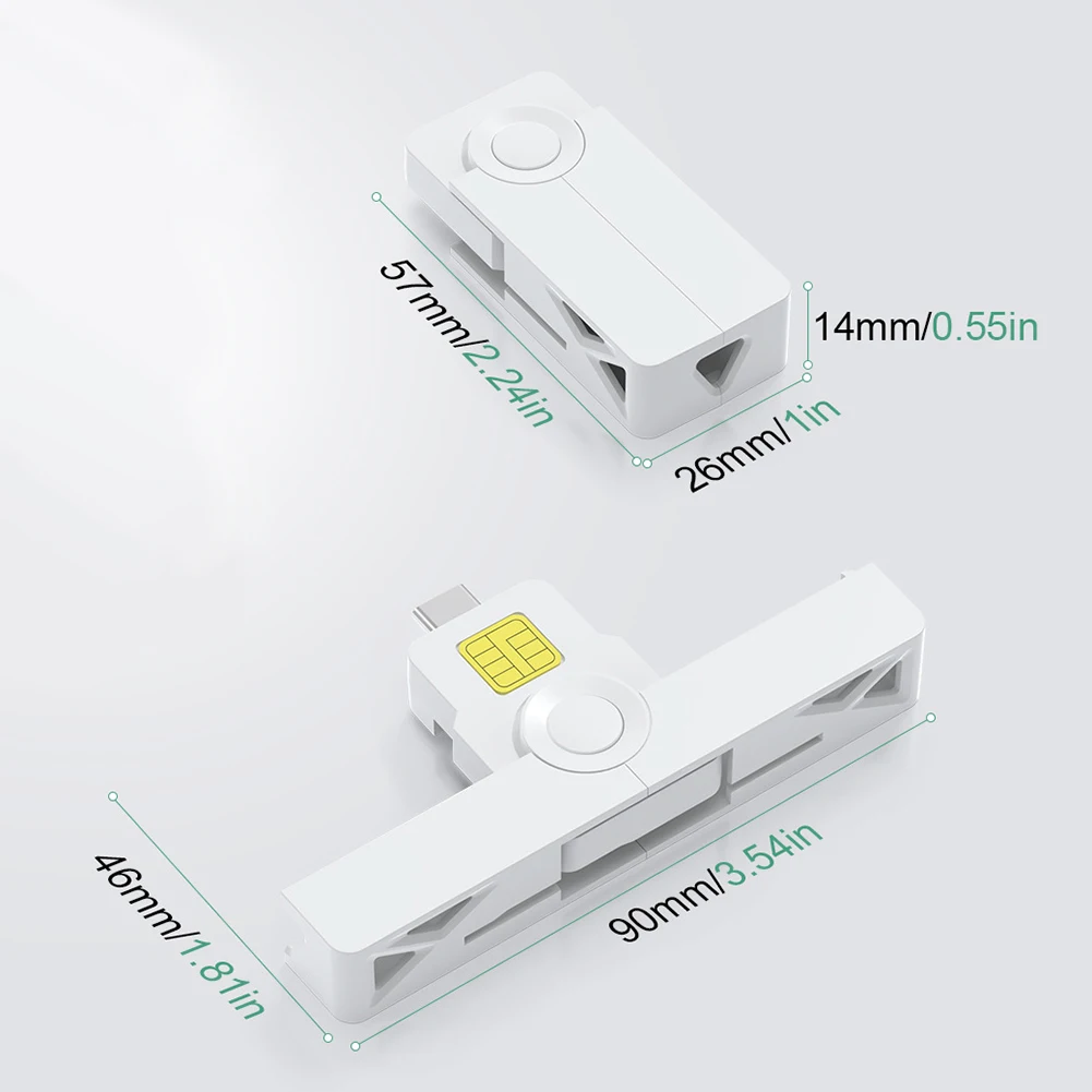 Tragbarer ID-CAC-Kartenleser USB2.0 Typ-C USB Common Access CAC ATM-Karte Visa-Leser für SIM-Chip-ID-Karte