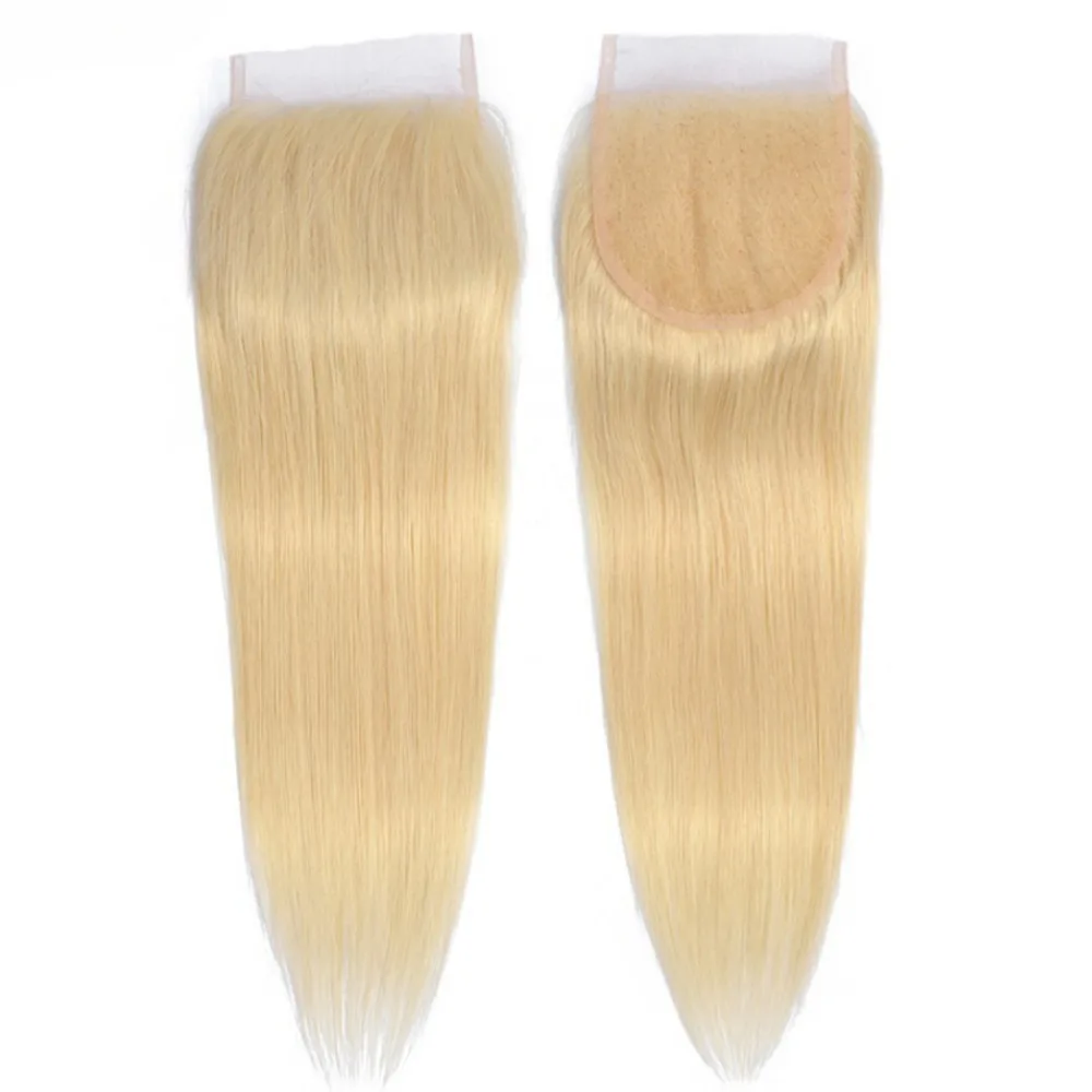 Человеческие волосы 613, светлые прямые 4x4, кружевная застежка, 10-22 дюйма, плотность 150%, полный конец, предварительно части, бразильские девственные волосы, предварительно выщипанные