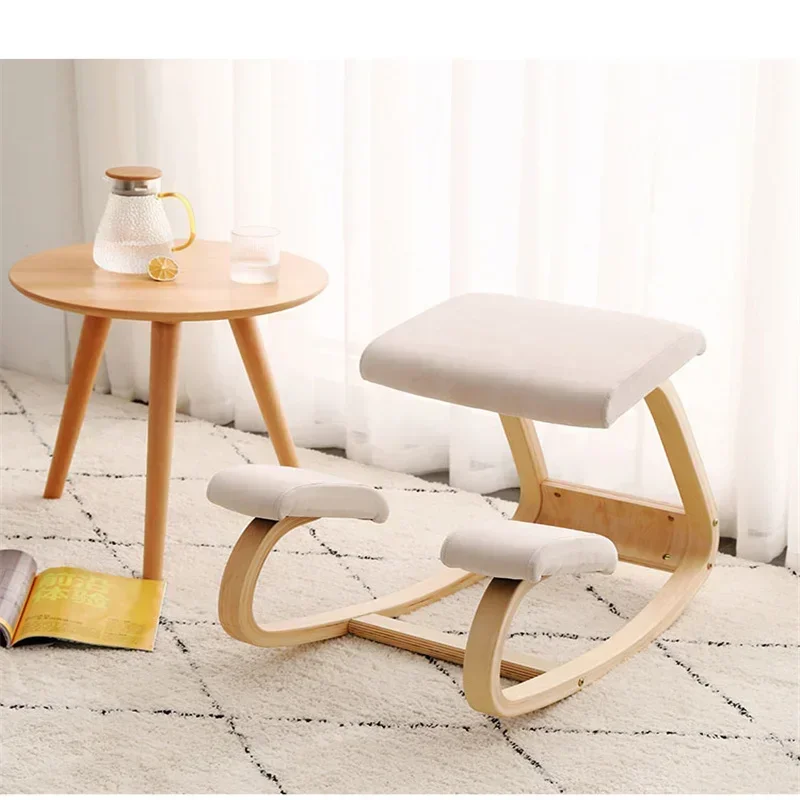 Correction Kneeling Chair Posture Furniture Original Ergonomic Kneeling Rocking Wooden Kneeling Compute Improving Posture Chair