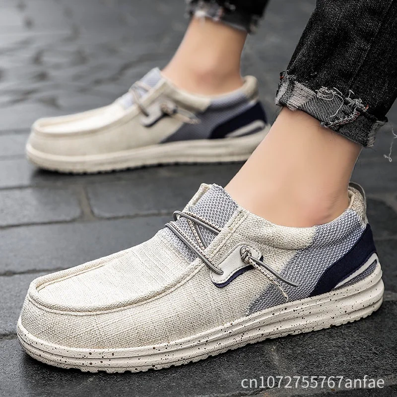 

Summer Men's Canvas Shoes Soft Loafers Comfortable Breathable Men's Casual Shoes Sneakers Flat Walking Shoes Men Shoes Plus Size