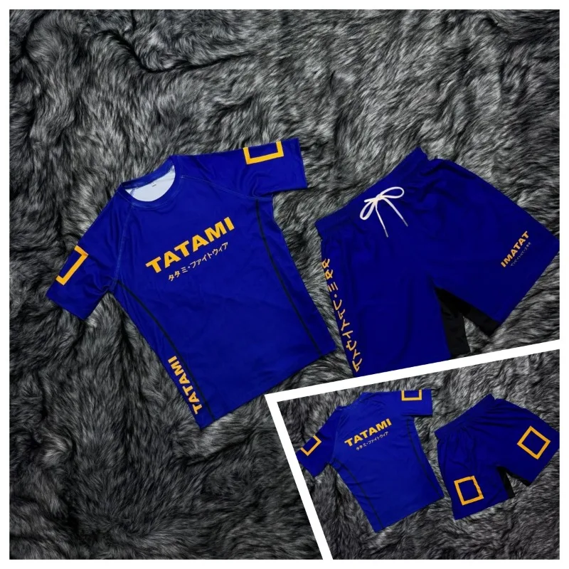 2026 Tatami Jiu Jitsu Set Men's Women's Kids Short Sleeve T-shirts & Fight Shorts Quick-Drying BJJ MMA Training Sportswear