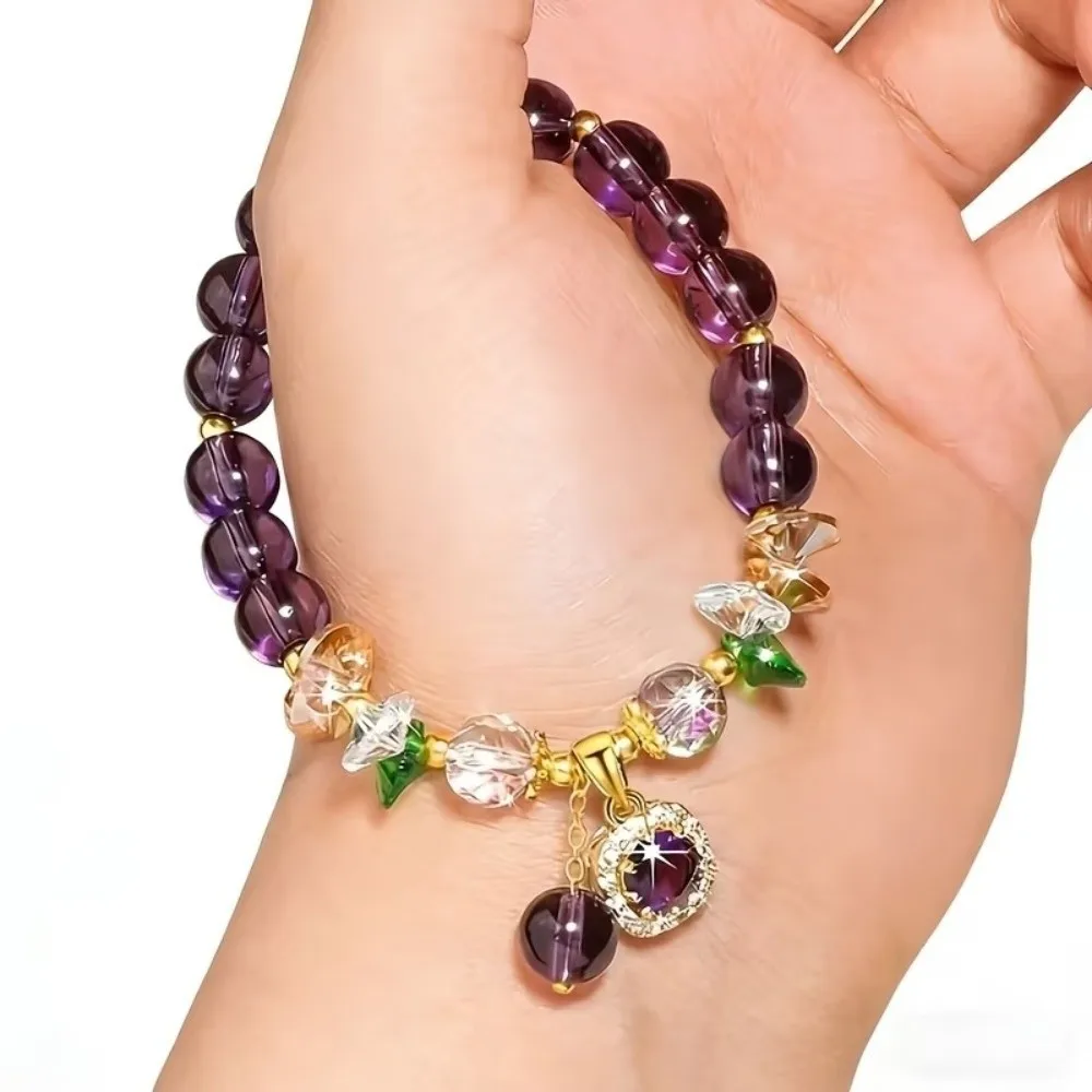 Hand Jewelry Crystal Beads Bracelet Rhinestone Adjustable Zircon Inlay Pendant Luxury Wristband Vintage Beaded Bracelet Lovers