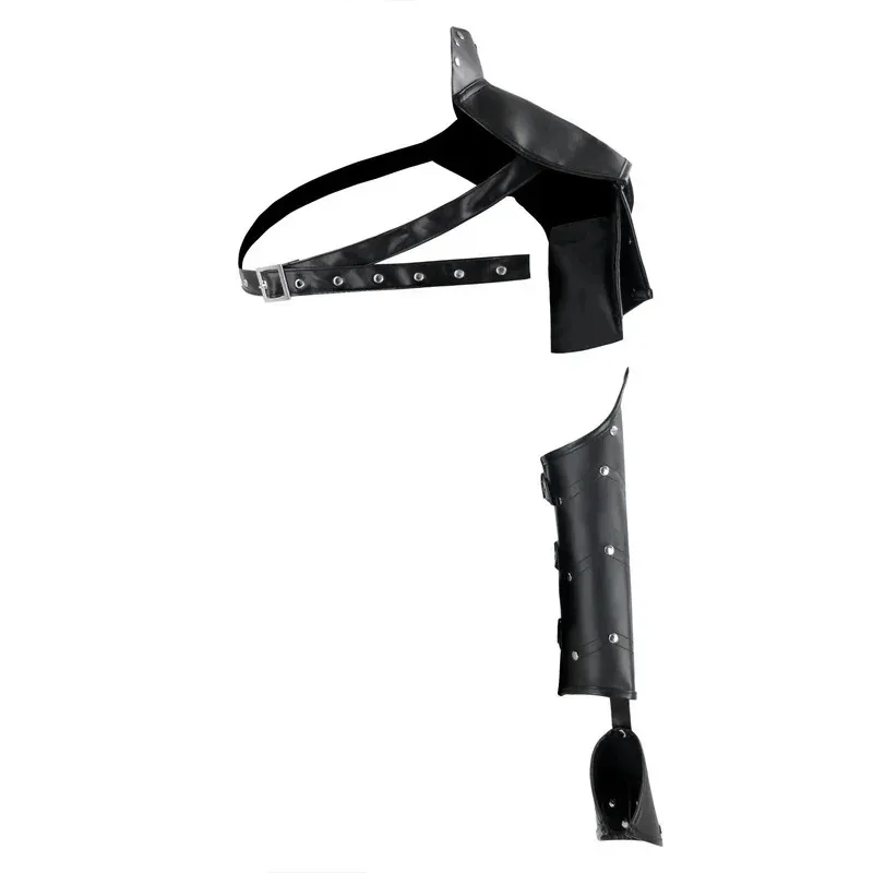 للجنسين القوطية Steampunk بو دروع واحدة الذراع مجموعة قابل للتعديل المسامير المعدنية حزام الكتف تأثيري حلي ملحق mj:3 #4