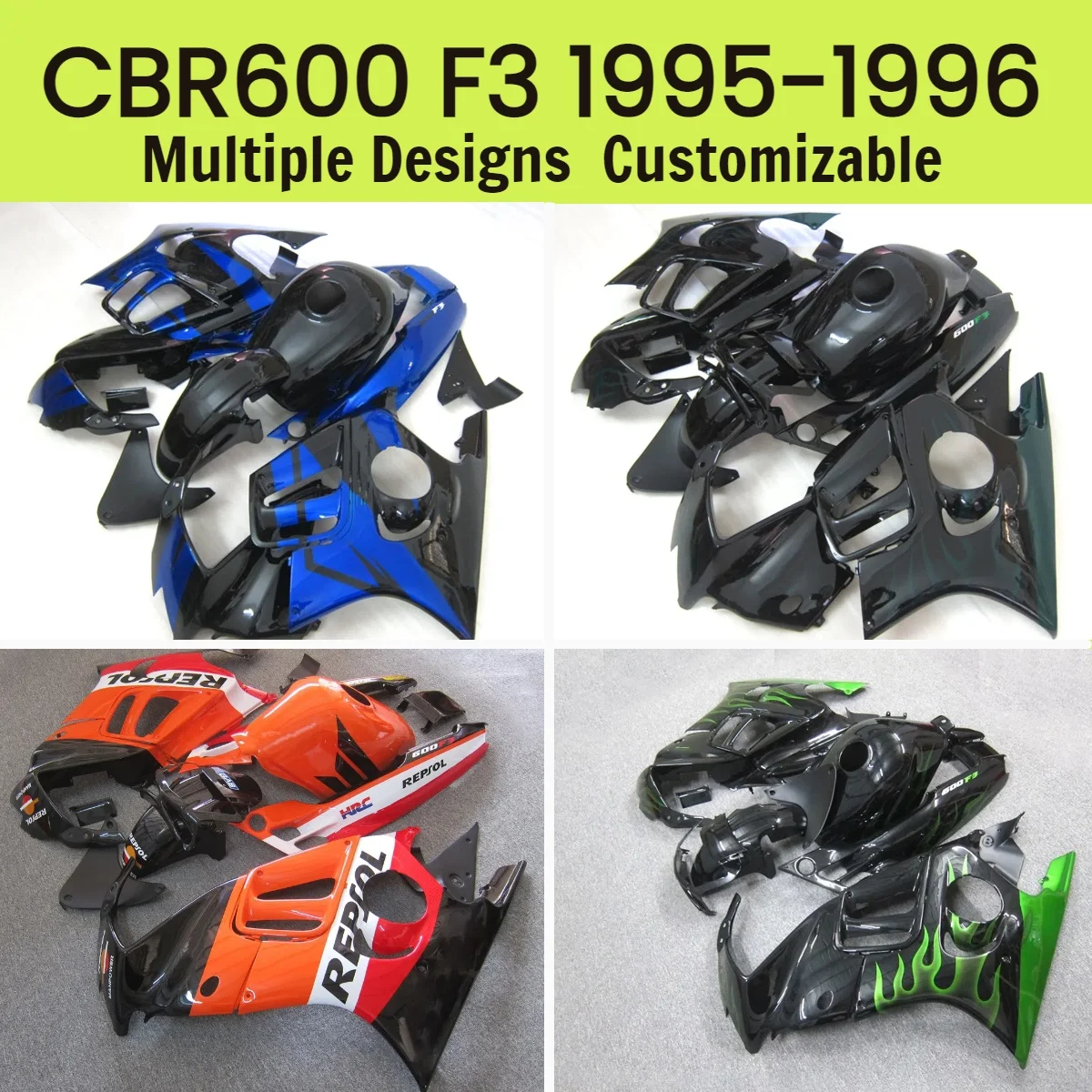 

Для Honda CBR 600 F3 1995 1996, комплект обтекателей для всего кузова мотоцикла CBR600F3 95 96, обтекатели для вторичного рынка ABS