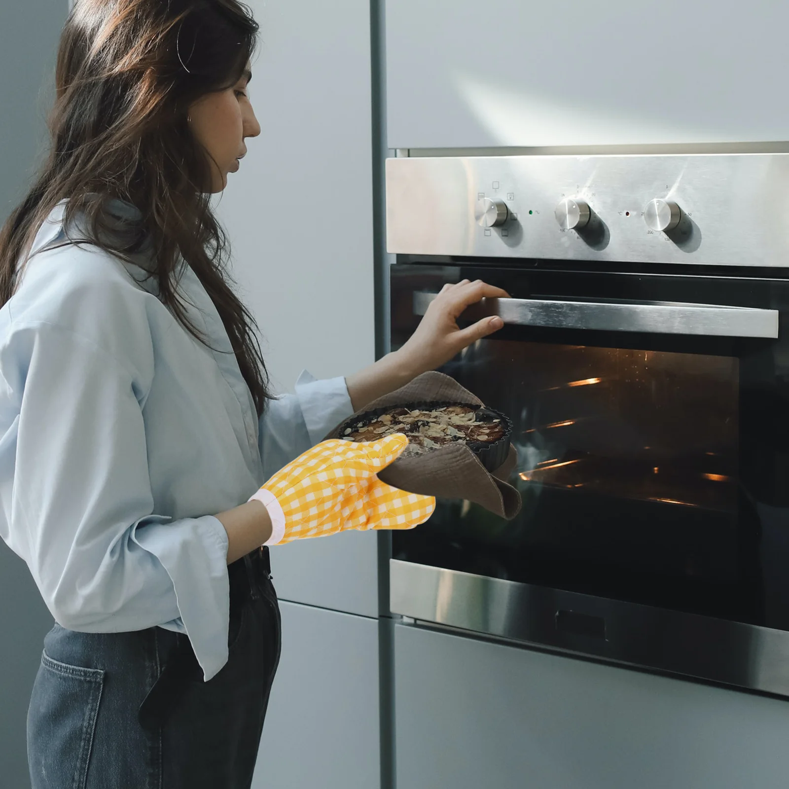 

Kitchen Oven Gloves Microwave Mitt for Baking Heat Proof Mitts