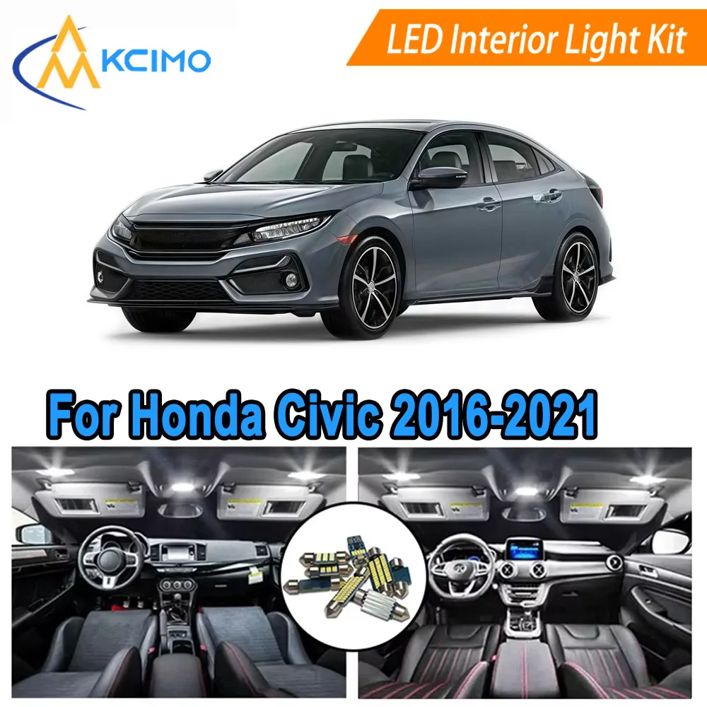 

Interior Lights Kit For Honda Civic 10th Gen 10 MK10 Sedan Touring Hatchback 2016-2021 Door Courtesy Lights LED Bulbs Kit