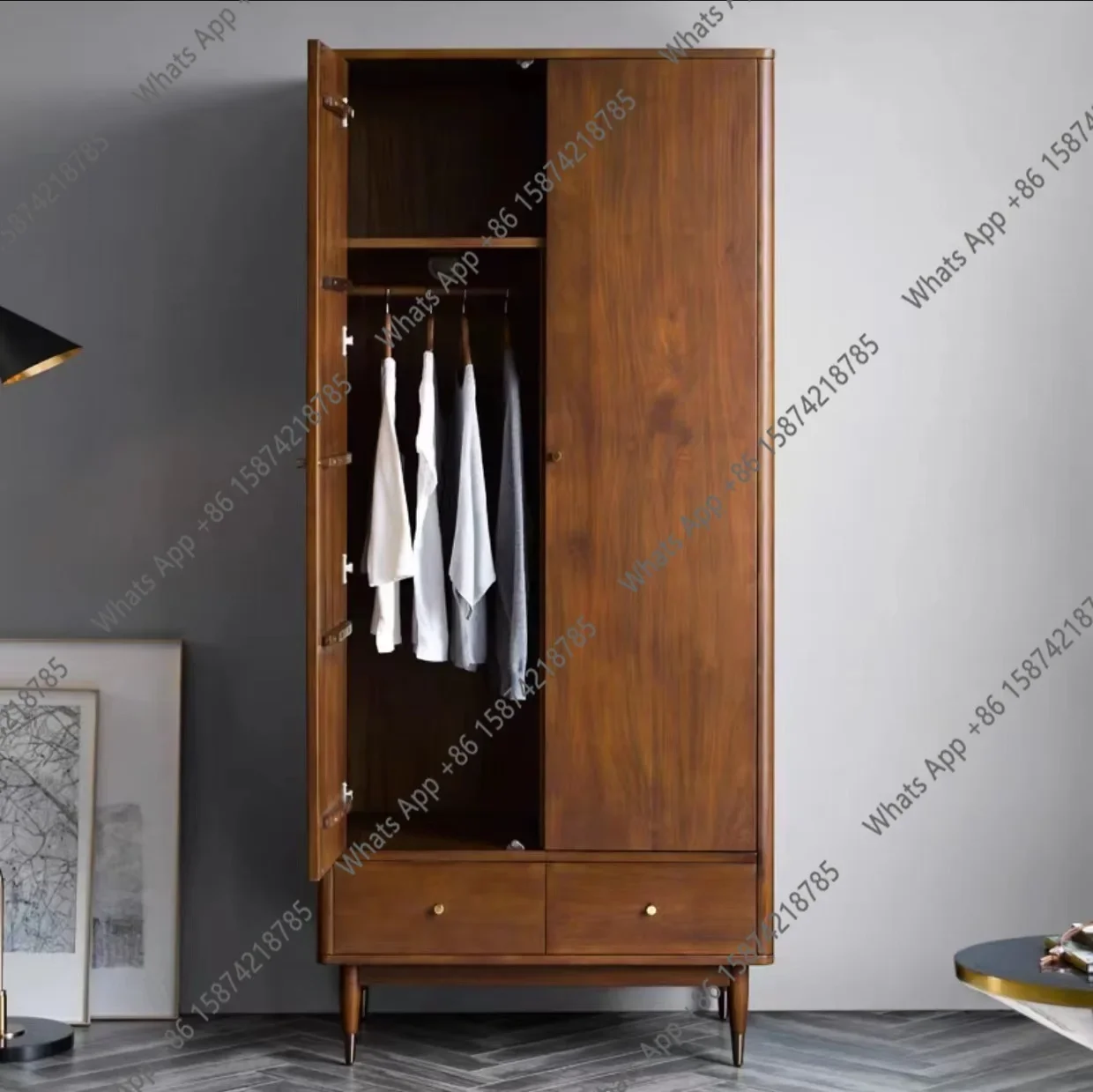 Rr North American Boxwood Wardrobe Japanese Solid Wood Simple Bedroom Wardrobe Oak Master Bedroom Full Solid Wood Cabinet Opposi