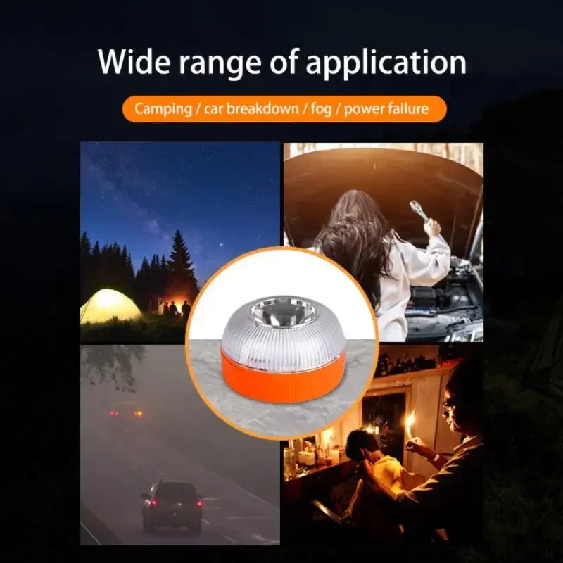 V16 VPN Clignotant LED Rechargeable, Flash d'Aide d'Urgence, Stroboscope à Induction Magnétique, 1 à 5 Pièces